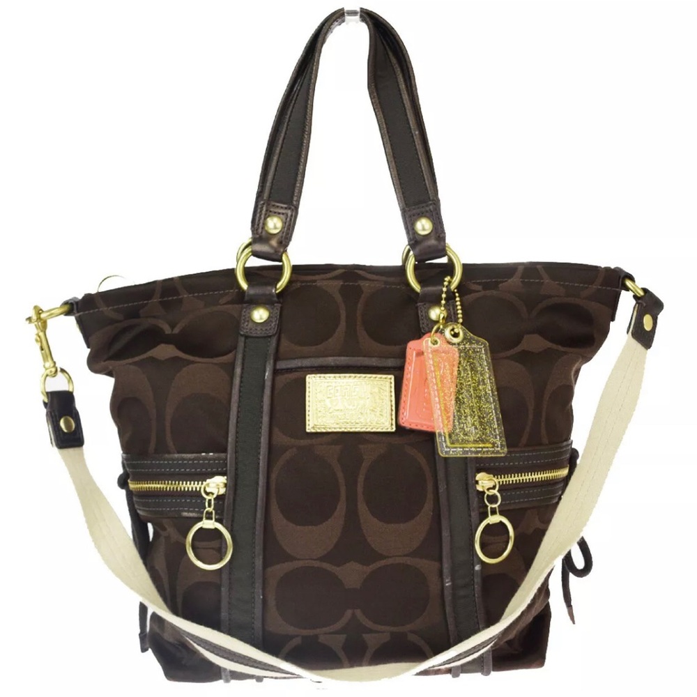 👜 COACH Poppy 2way Signature Logo Zip Crossbody